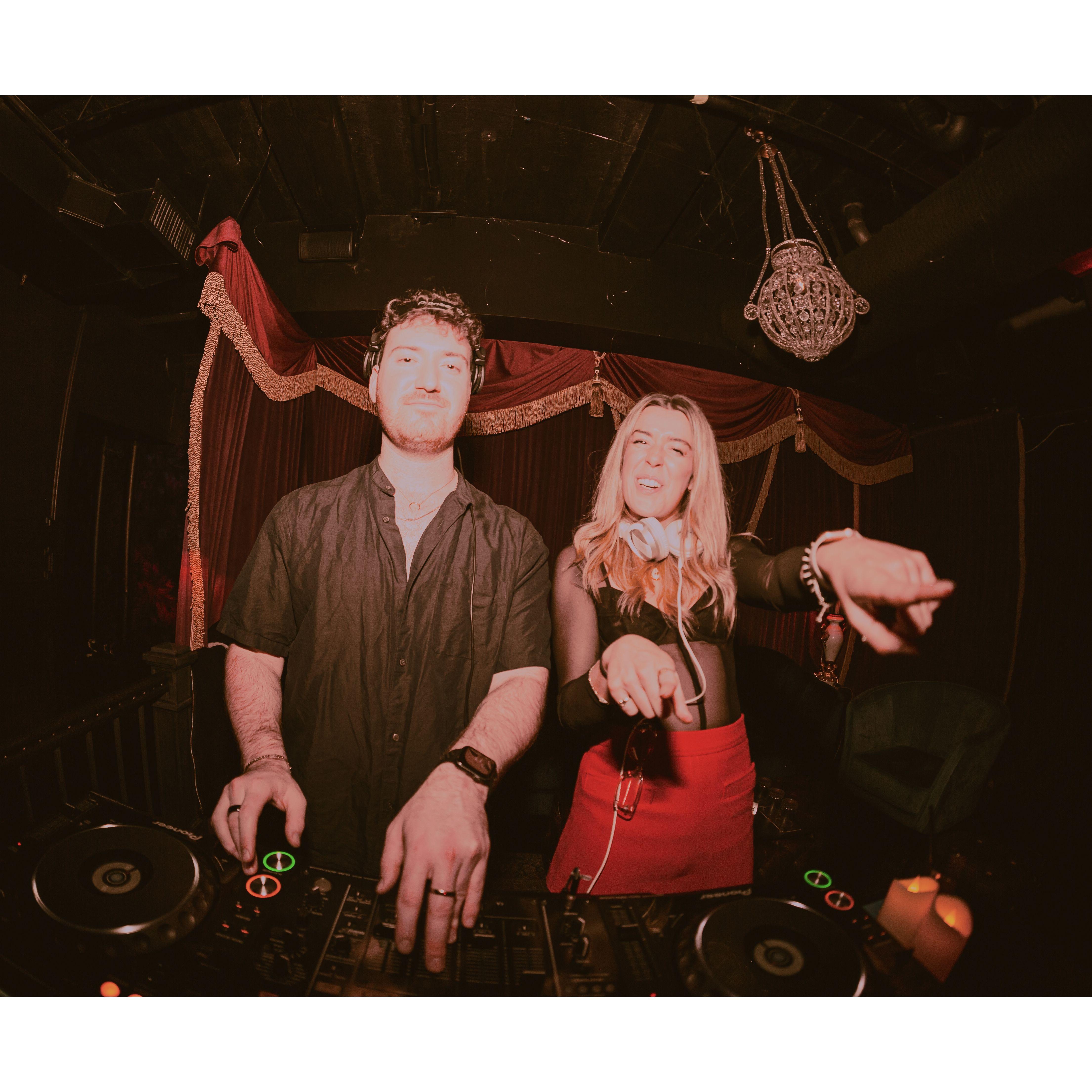 Celebrating our first song signed to a label at our first release party. November 2023.