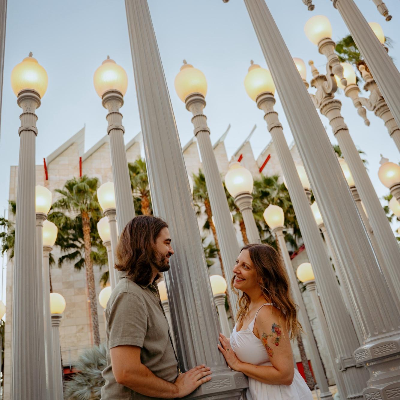 Urban Lights at LACMA: where we strolled (or in Gina’s case, knee scooted) through after the museum on our first date.