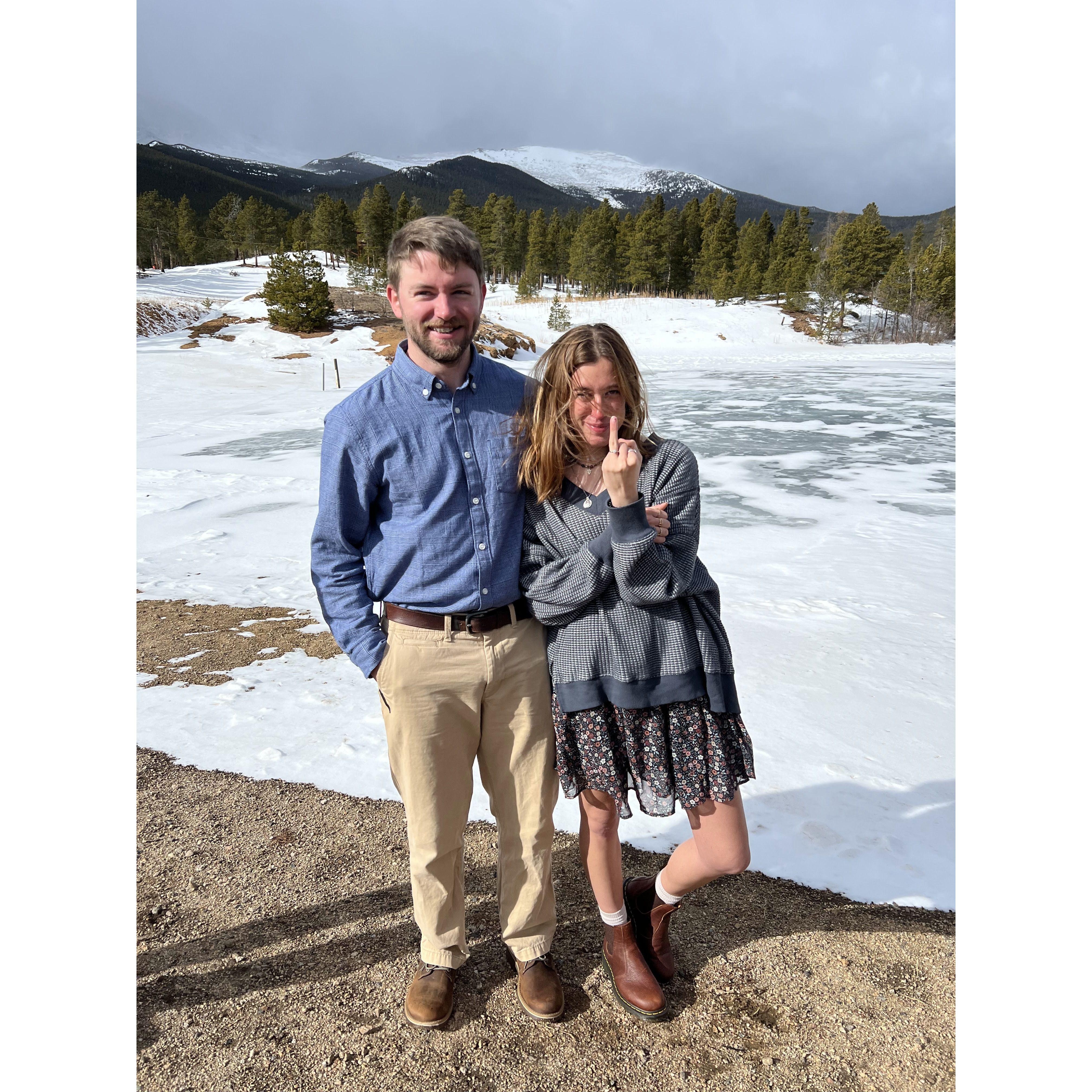 Ryan proposed at the lake on camp the night before under the stars!