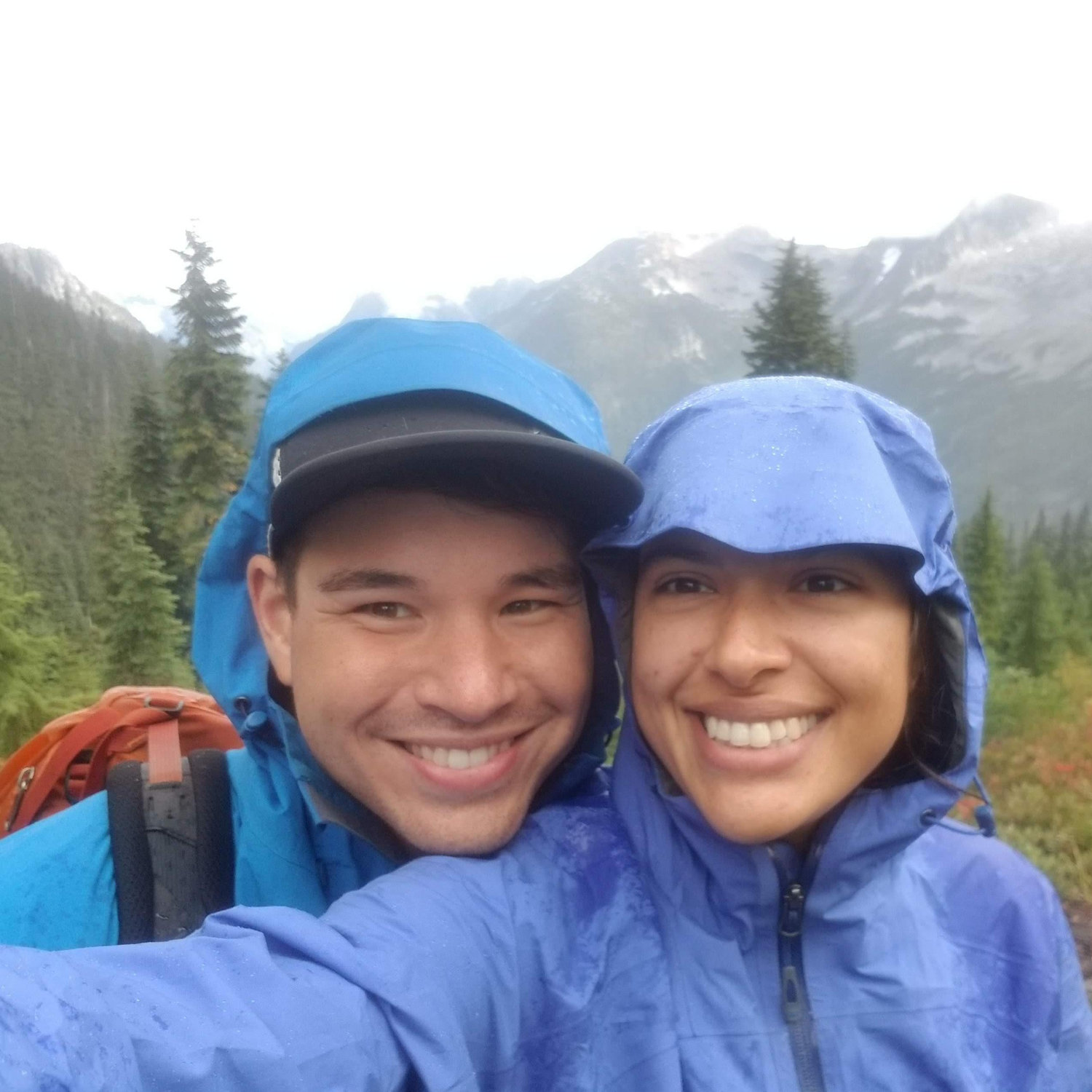 Our engagement selfie on top of Whatcom Pass in North Cascades NP