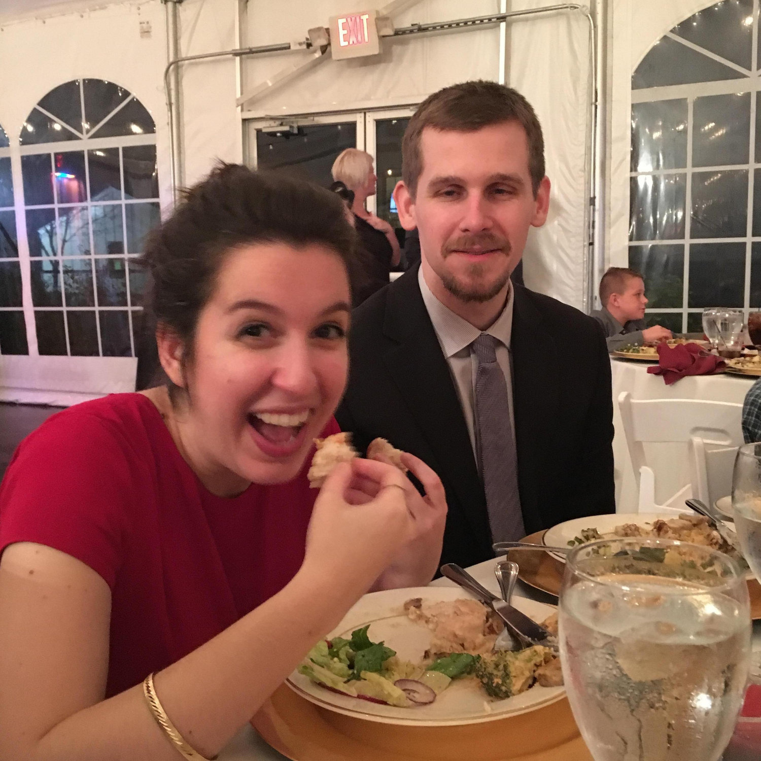Caught eating at Morgan and Ian's wedding