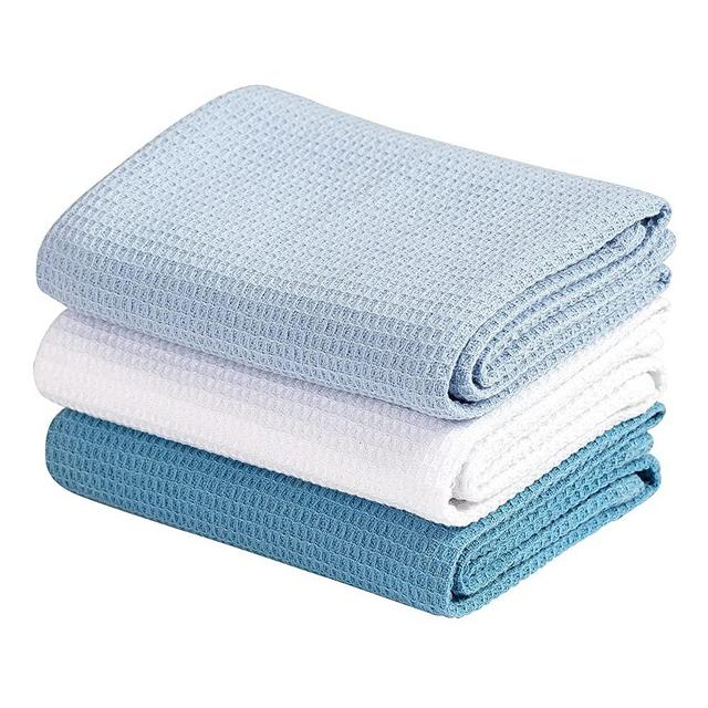 Zulay Kitchen Waffle Weave Dish Towel - 12x12 6 Pack Teal