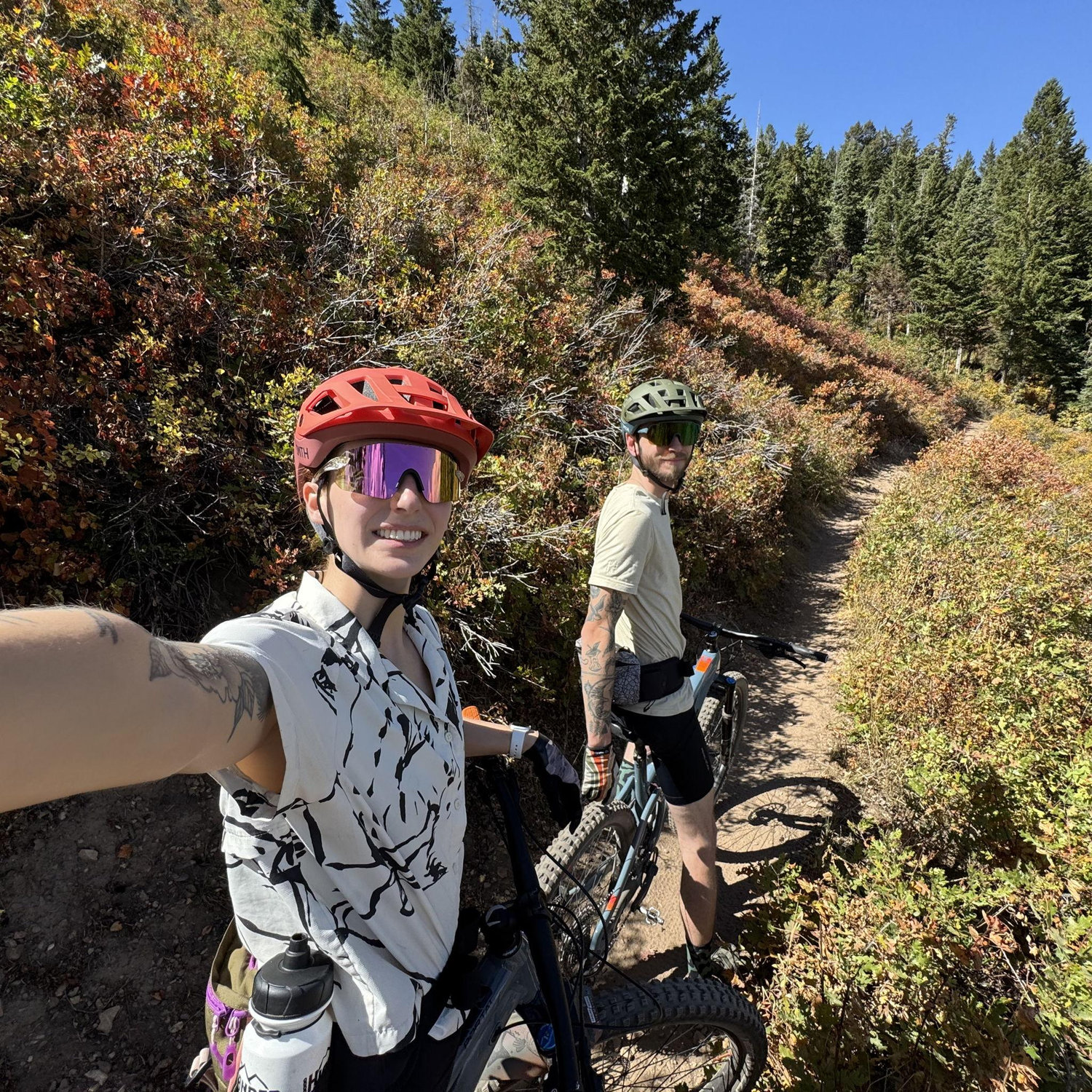 Mountain biking during the fall in Park City, UT