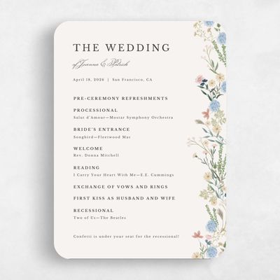 Beige Rounded Wedding Program - Laurelwood