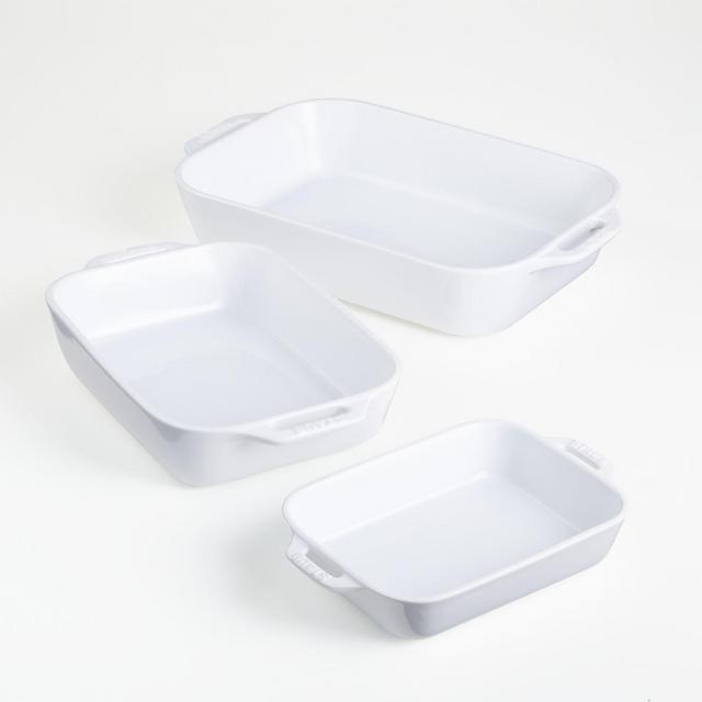 Staub ® White Rectangular Baking Dishes, Set of 3