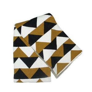 Gold + Black Triangles Recycled Cotton Throw