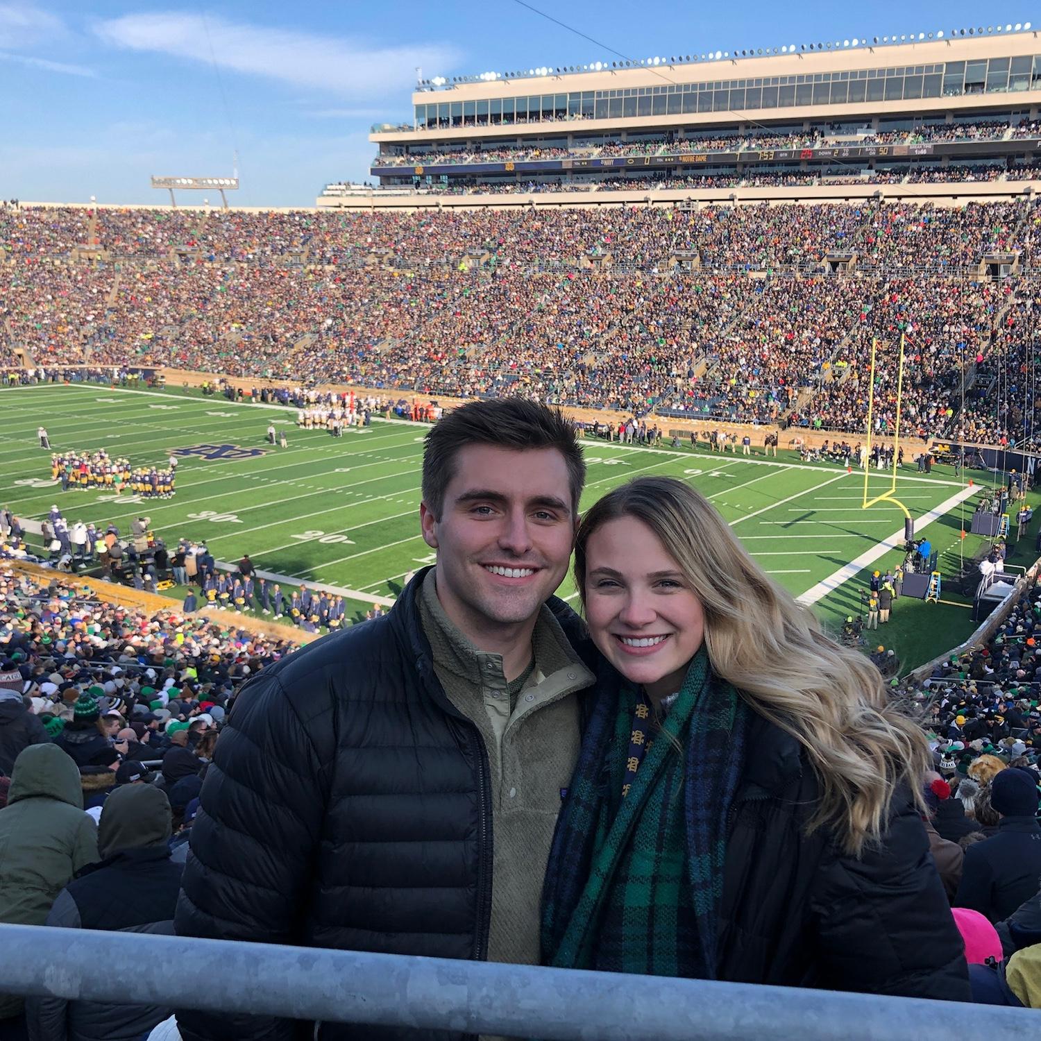 Our first Notre Dame football game together!