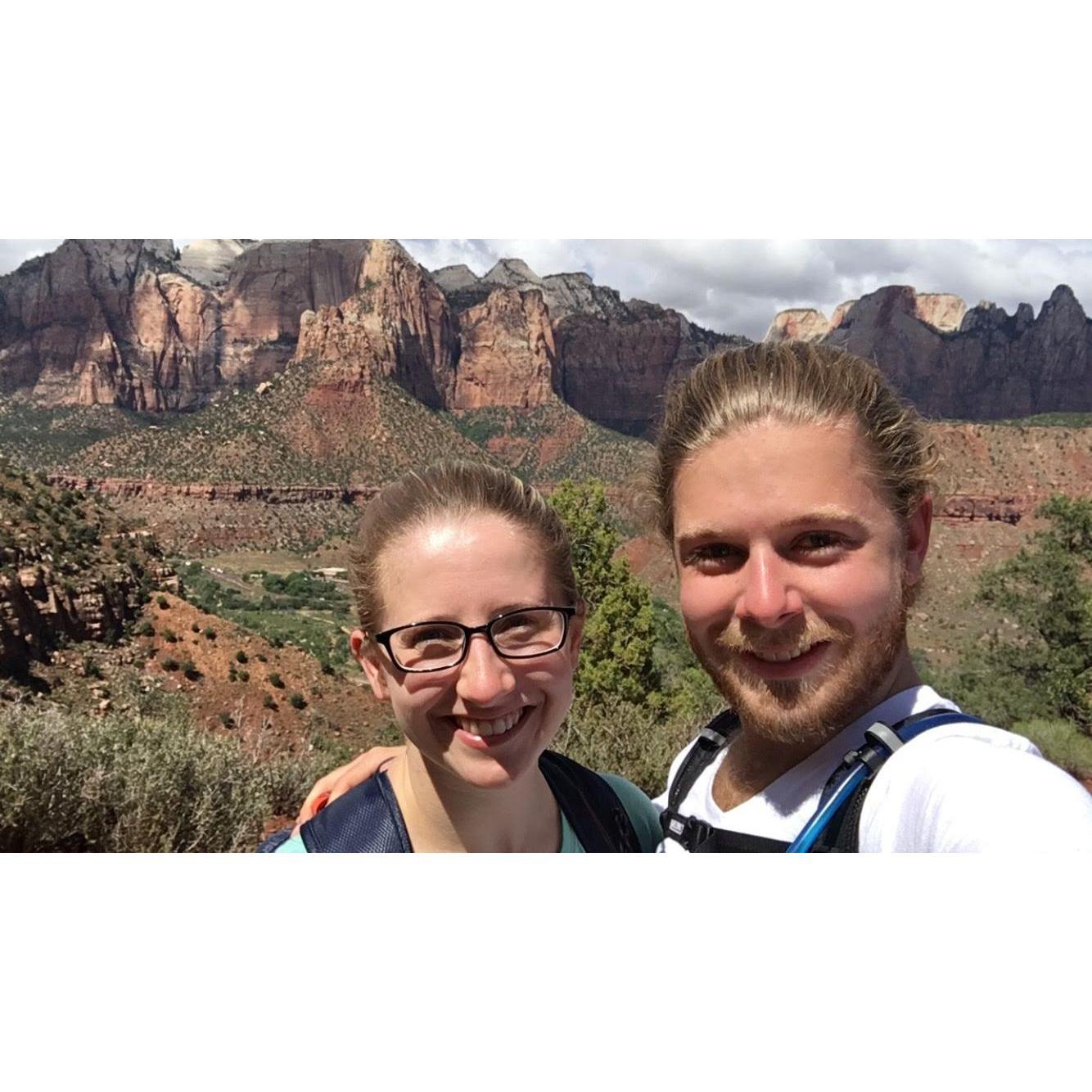 Zion National Park in Utah was equally as beautiful as Bryce, and an unexpected stop! Kaitlin interviewed for a job while on the hike - and got it!