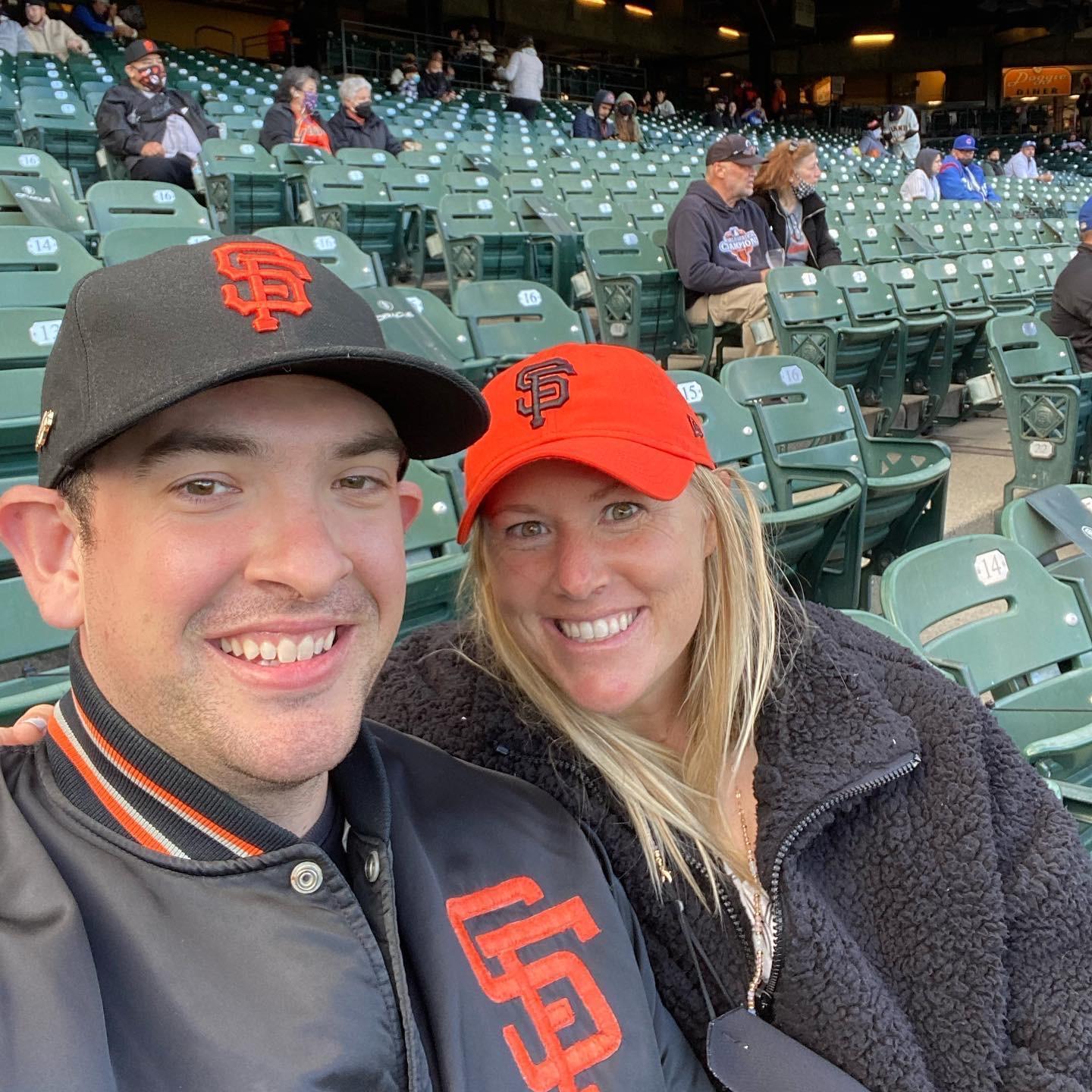 Cami's first Giants game (against the Cubs... who she actually cheered for the entire time)