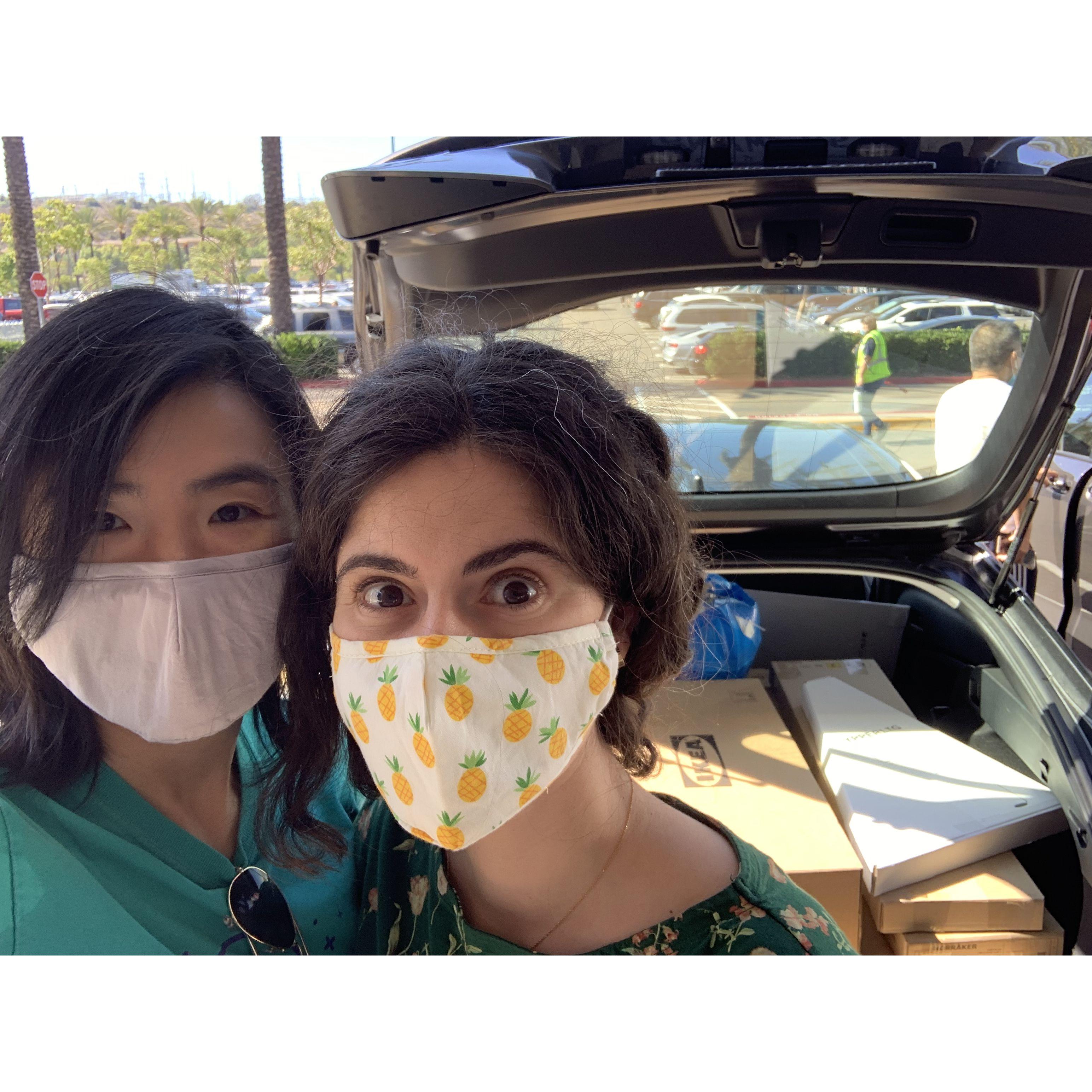 Coral moves to SD for school! Went to Ikea and both got sick after.