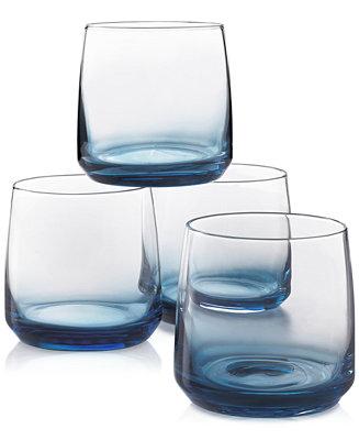 Blue Ombre Set of 4 Rocks Glasses, Created for Macy's