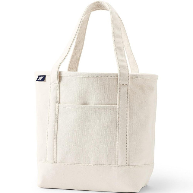 Lands' End Open Top Canvas Tote Bag