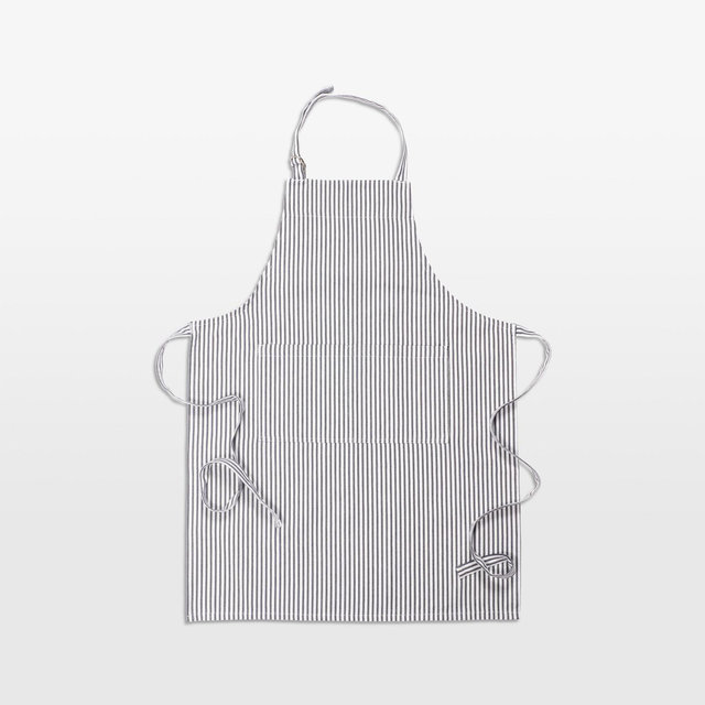Metro Stripe Black Cotton Apron