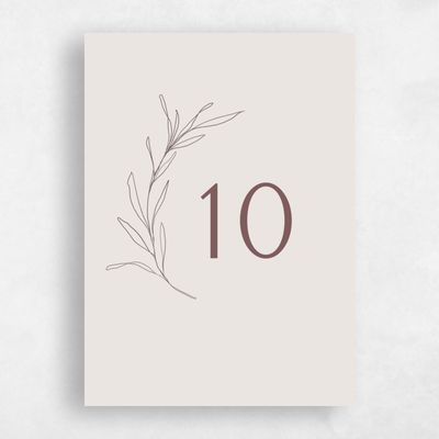 Light Greige, Beige Wedding Table Number - Avila