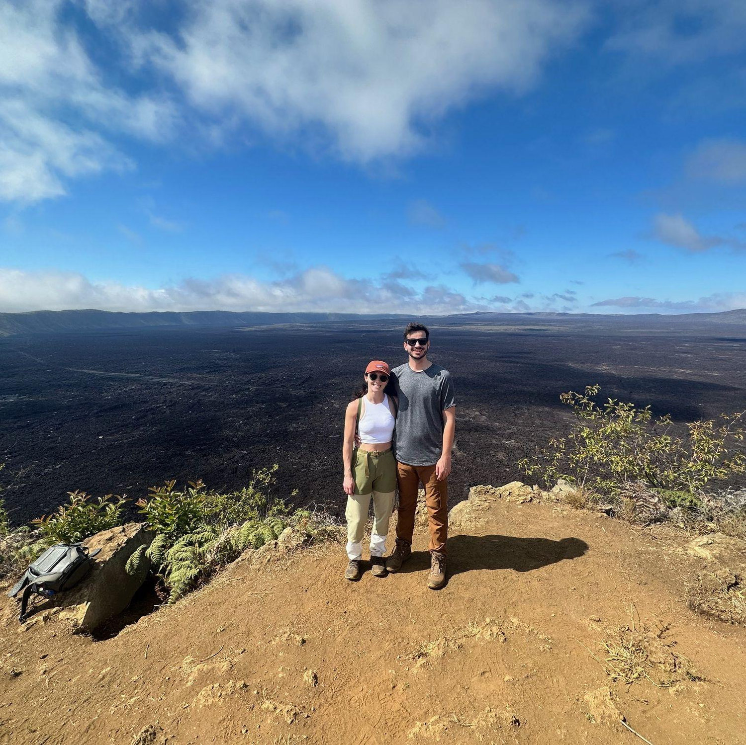 Hiking a volcano in the Galapagos Islands