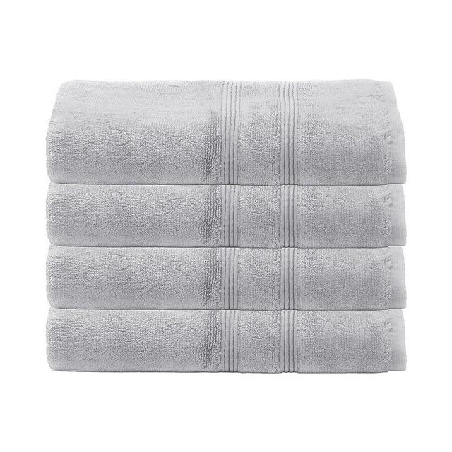 Mosobam 700 GSM Hotel Luxury Bamboo Viscose-Cotton, Hand Towels 16X30, Set of 4, Light Grey, Turkish Hand Towels, Gray