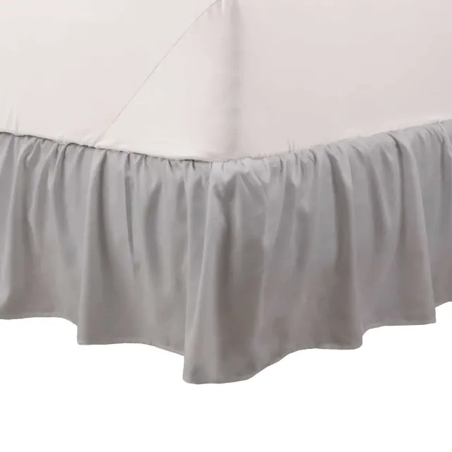 Martex Basic Ruffle Light Gray Queen Bed Skirt