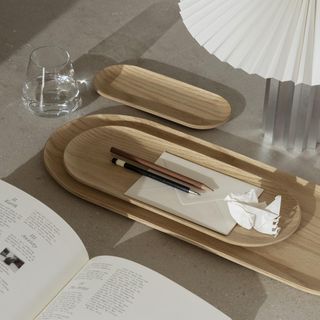 Baki Large Oval Wood Tray