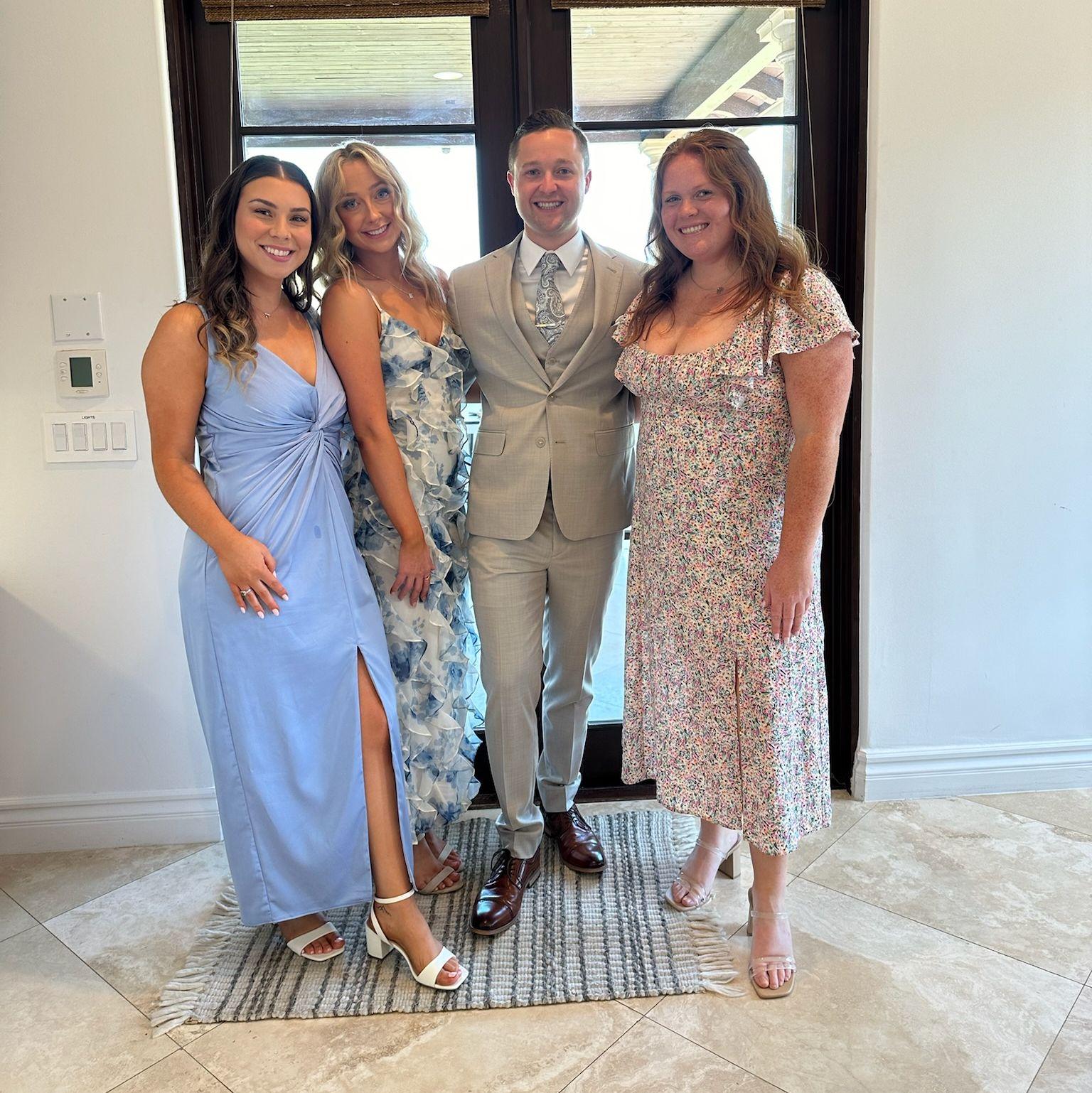 A pic of us with Megan and Katie at Trevor's brother Josh & Aimee's Wedding