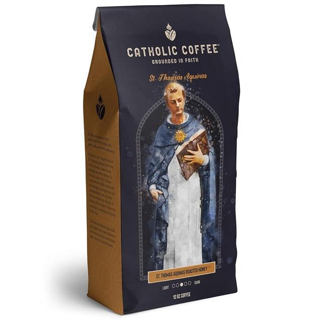 St. Thomas Aquinas Honey Blend Medium Roast Catholic Coffee (Ground) 12 ounces