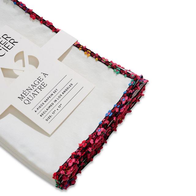 ATELIER SAUCIER Fleur de Blanc Napkins, Set of 4