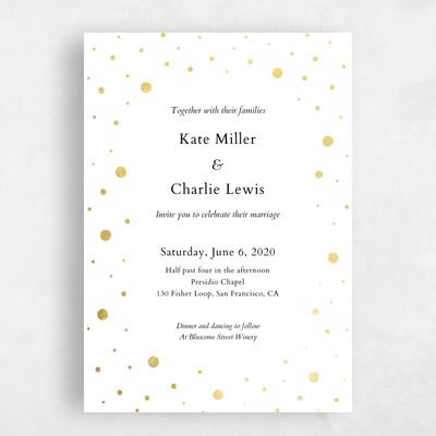 White Wedding Invitation - Interstellar Wreath