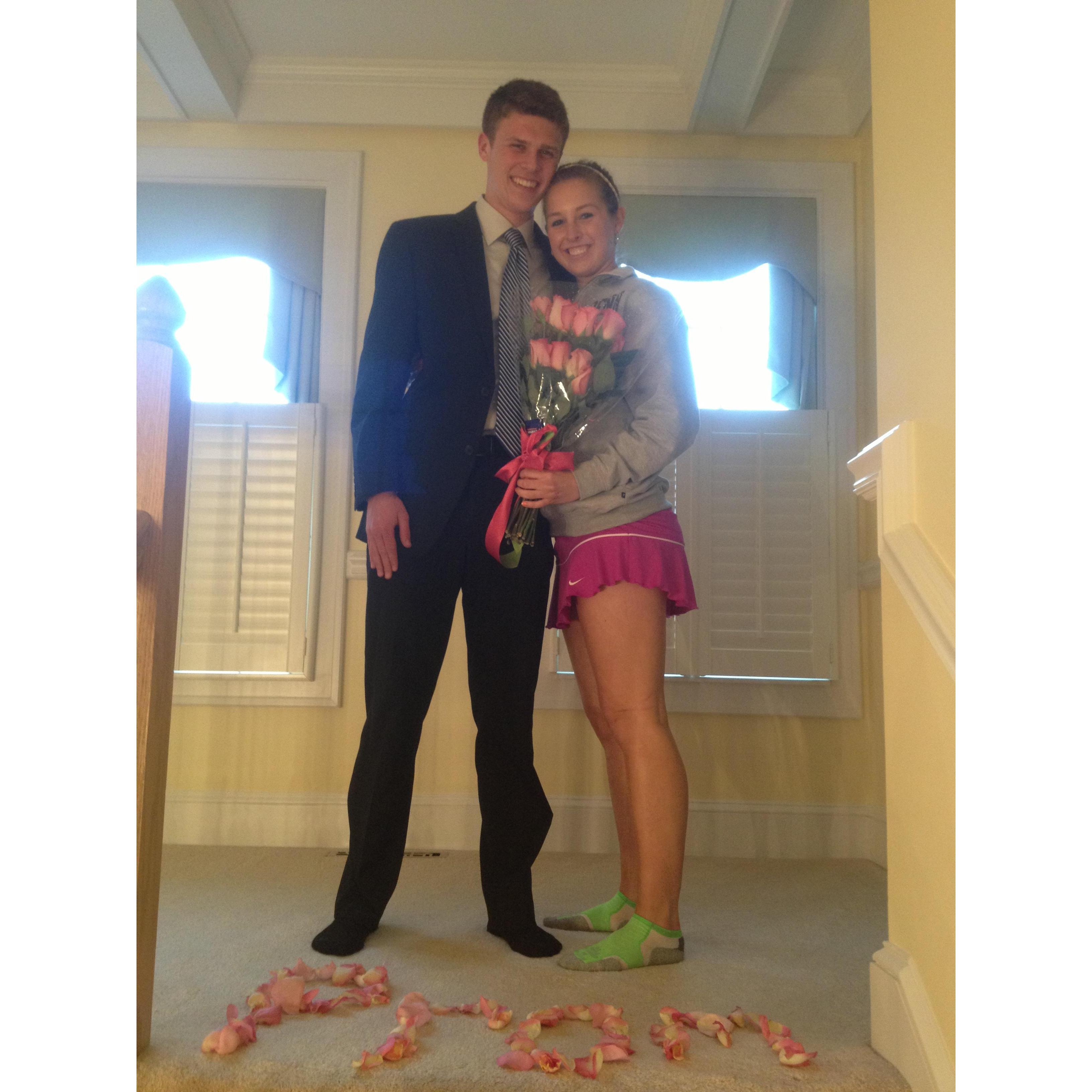 This is how Drew asked me to prom our senior year.