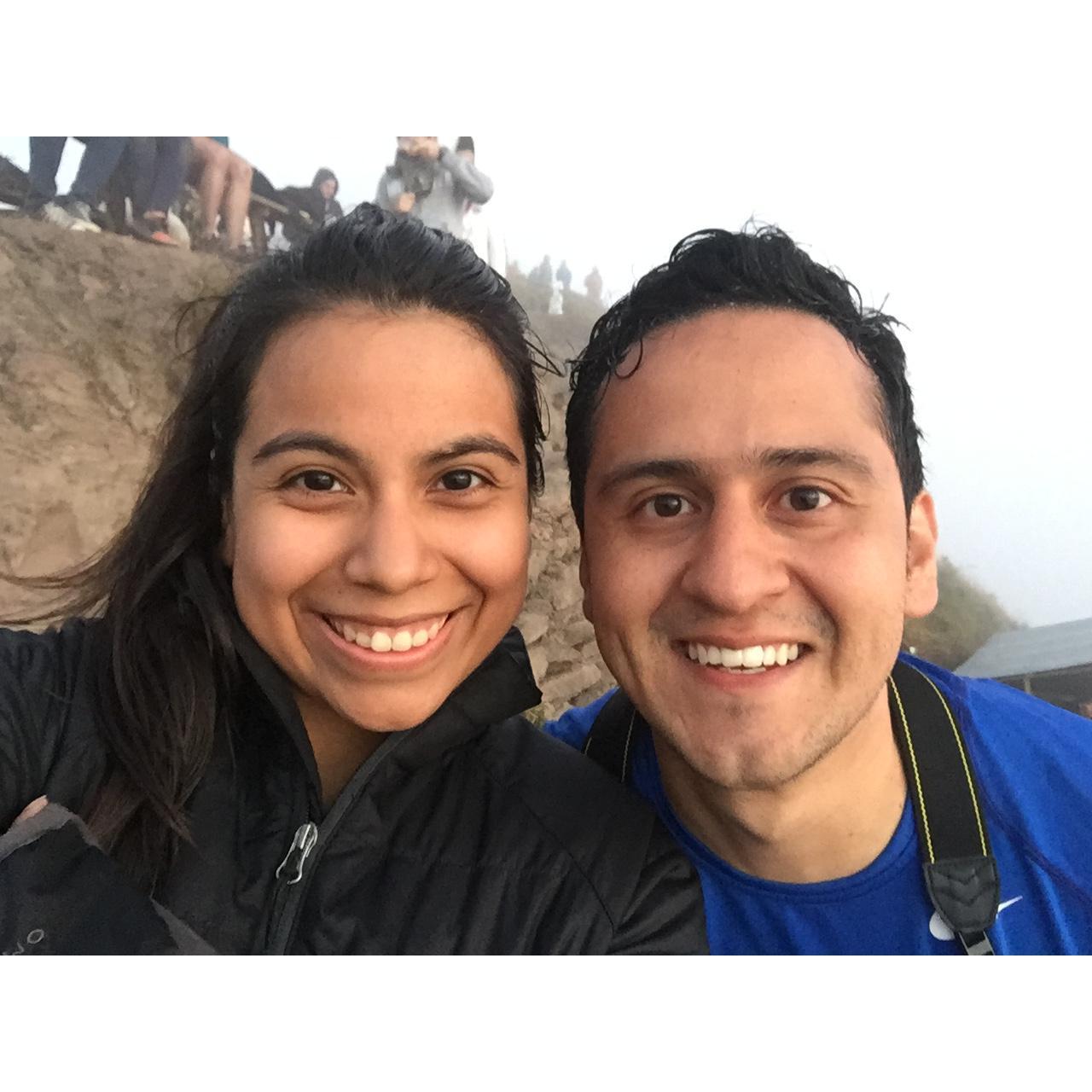 At the top of a volcano in Bali