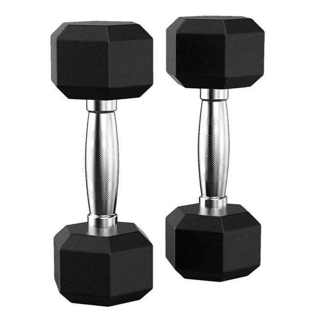 30 LBS. YUTK Rubber Dumbbell in Pair - with Metal Handles Heavy Dumbbell,5lbs, 10lbs, 20lbs, 30lbs, 50lbs - Dumbbell Barbell Weights Set for Muscle Toning, Full Body Workout, Home Gym Dumbbells