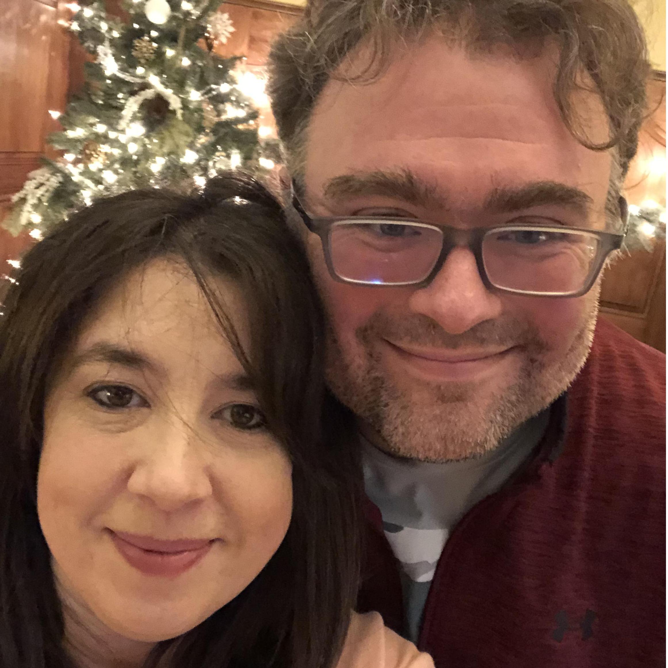 Enjoying the holiday spirit in Sellersville, PA for Nate's birthday.