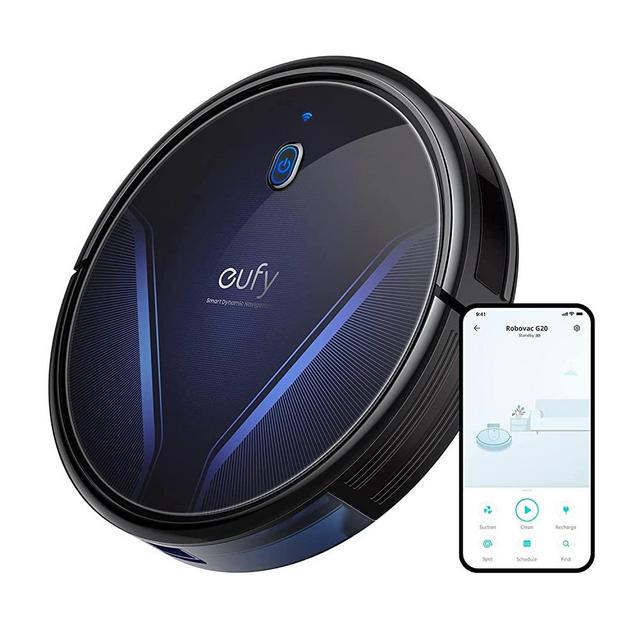 eufy by Anker, RoboVac G20, Robot Vacuum, Smart Dynamic Navigation, 2500 Pa Super Strong Suction, Ultra-Slim, App, Voice Control, Compatible with Alexa, Carpets and Hard Floors, Ideal for Daily Messes