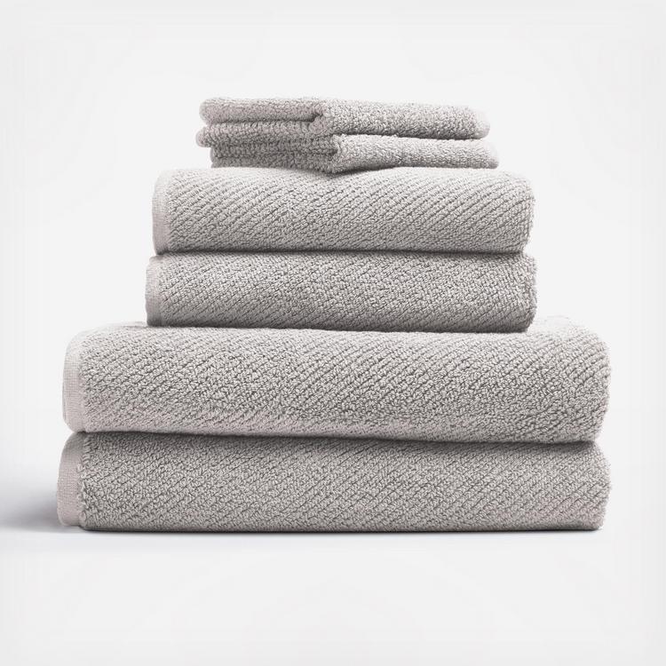 Superior Isaura Cotton 6-Piece Decorative Towel Set, Black