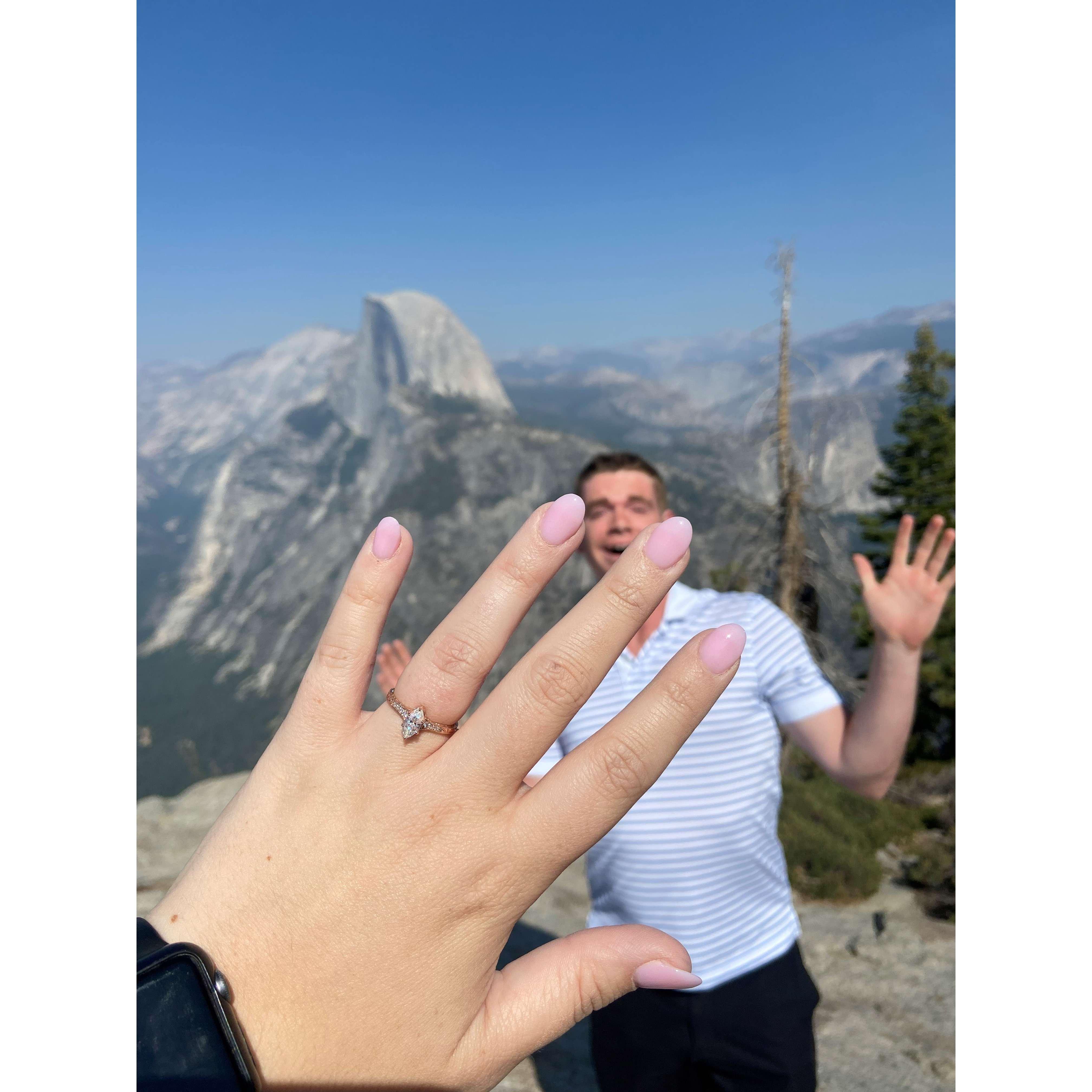 Showing off the ring and and future hubby