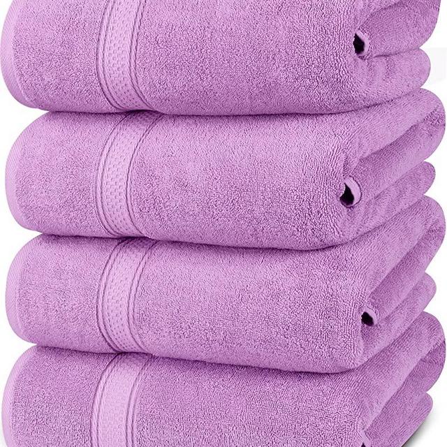 Utopia Towels - Bath Towels Set, Lavender - Premium 600 GSM 100% Ring Spun Cotton - Quick Dry, Highly Absorbent, Soft Feel Towels, Perfect for Daily Use (4-Pack)