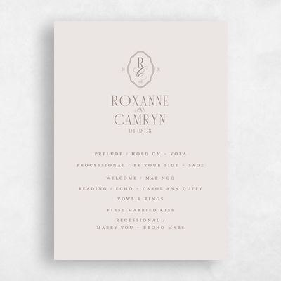 Light Greige, Brown Wedding Program - Kotor