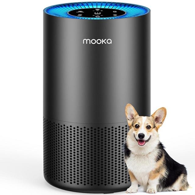 Air Purifiers for Home Large Room Pets Up to 1300 Sq Ft, MOOKA H13 True HEPA Air Purifier Cleaner with 360° Air Inlet, Fragrance, 13dB Air Purifier for Bedroom Wildfire Smoke Pet Dust Pollen Odor
