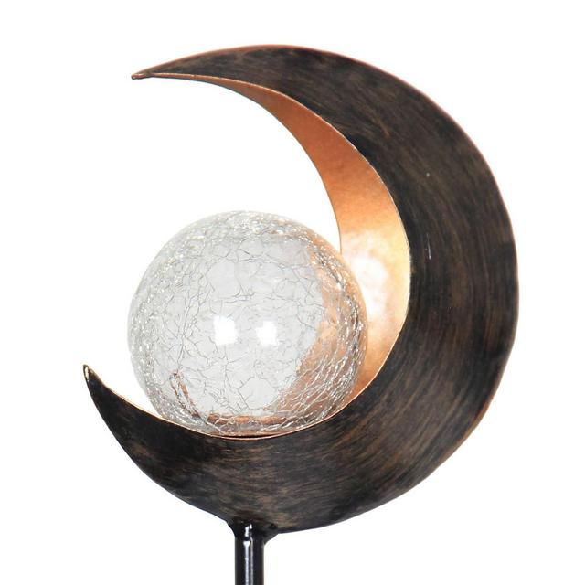 15.55" Solar Lunar Torch Stake Black - Exhart