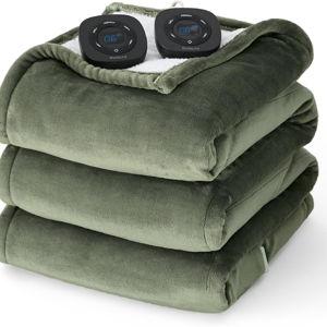 Bedsure Electric Blanket King Size - 100x90 inches, OLIVE GREEN