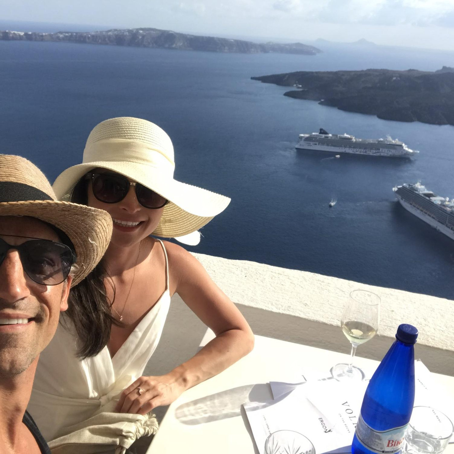 Lunch in Santorini, Greece