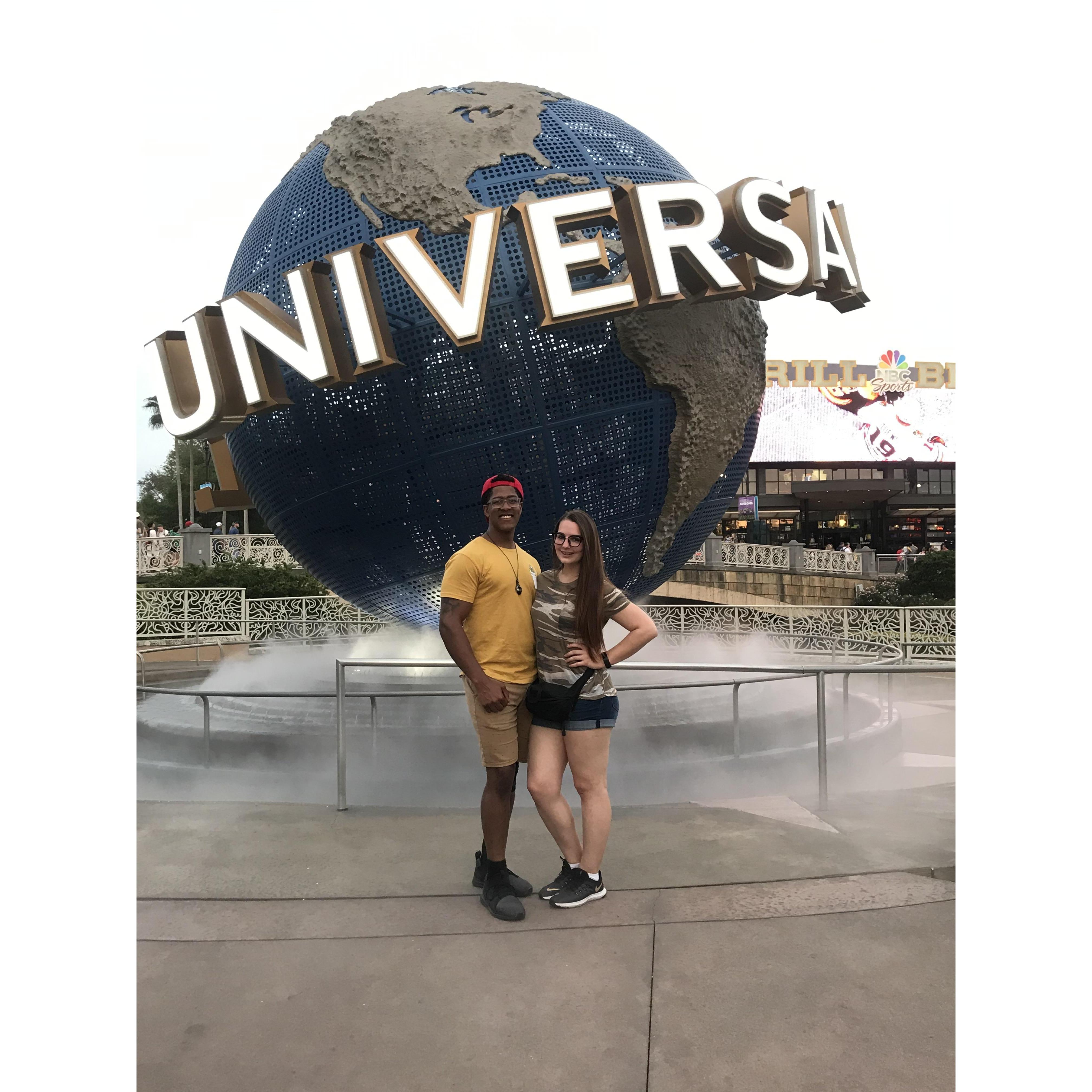 March 2019. We joined my family on a vacation to Disney! On our free day, we hit up Universal Studios and rode every single ride, some of them we did twice. We love a good amusement park!