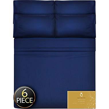 6 Piece California King Sheet Set Deep Pockets - California King Sheets Deep Pockets Cal King Sheets Deep Pocket Sheets Cal King Sheet Set Cal King Bed Sheets California King Bed Sheets Navy Blue