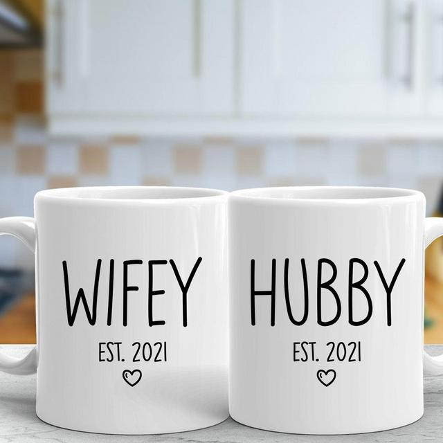 Wifey and Hubby Est 2021 Matching Mug Set...