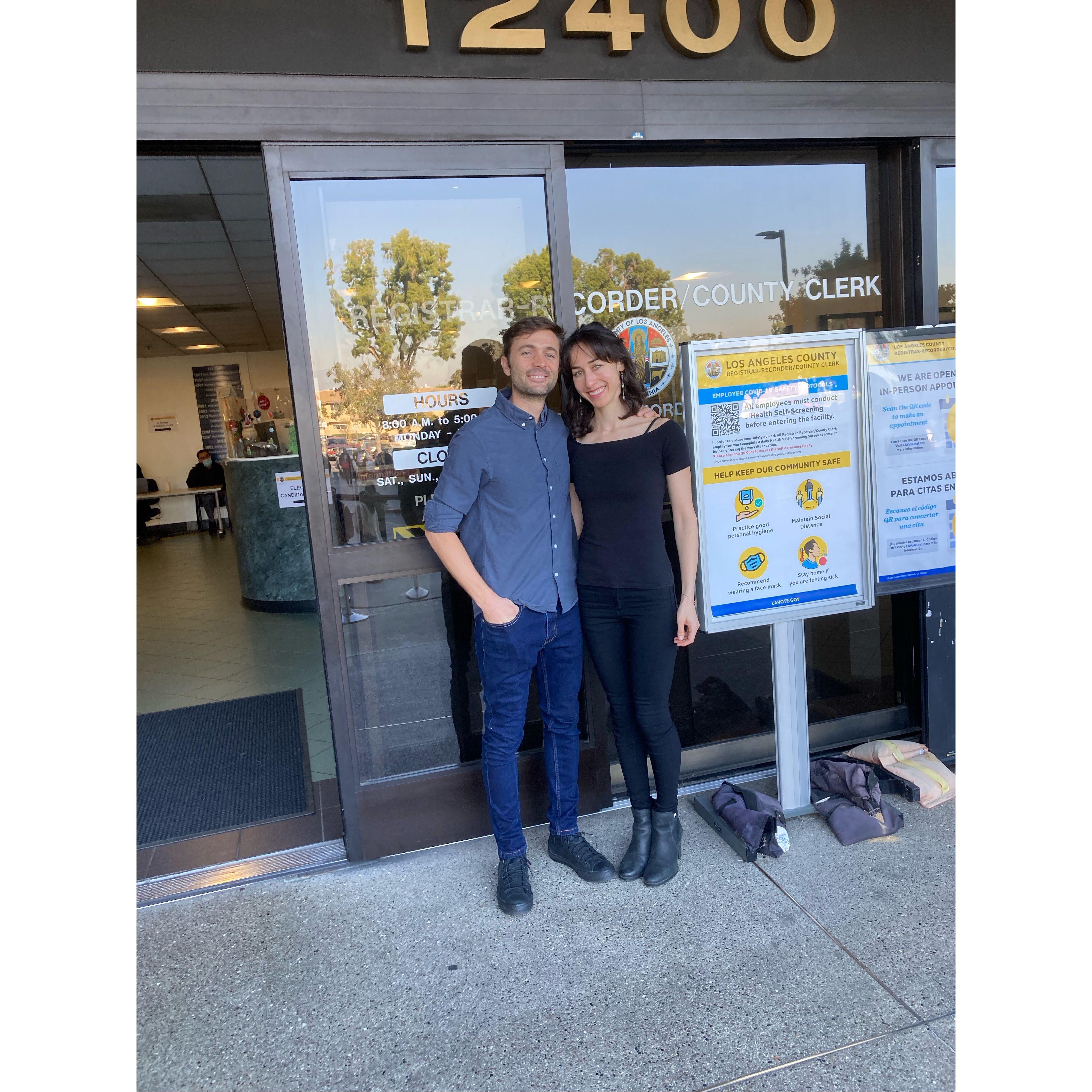 Getting our marriage license