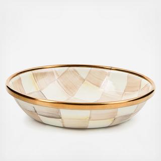Mocha Check Stainless Steel Dipping Bowl