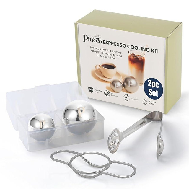 Espresso Cooling Ball, Ice Coffee Ball Reduces Dilution & Bitterness for Smoother Iced Coffee, Extract Chilling Espresso Ball in 40mm and 50mm size, Gift for Coffee Lovers