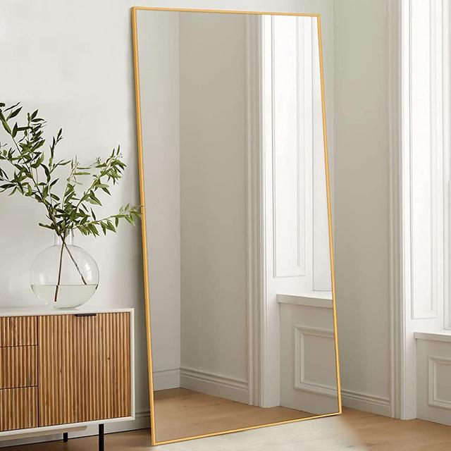 NeuType 71"x32" Large Full Length Mirror Rectangle Wall-Mounted Mirror Hanging or Leaning Against Wall, Golden