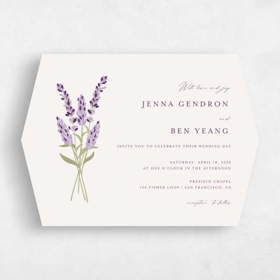 Beige Diamond Wedding Invitation - Marat Landscape