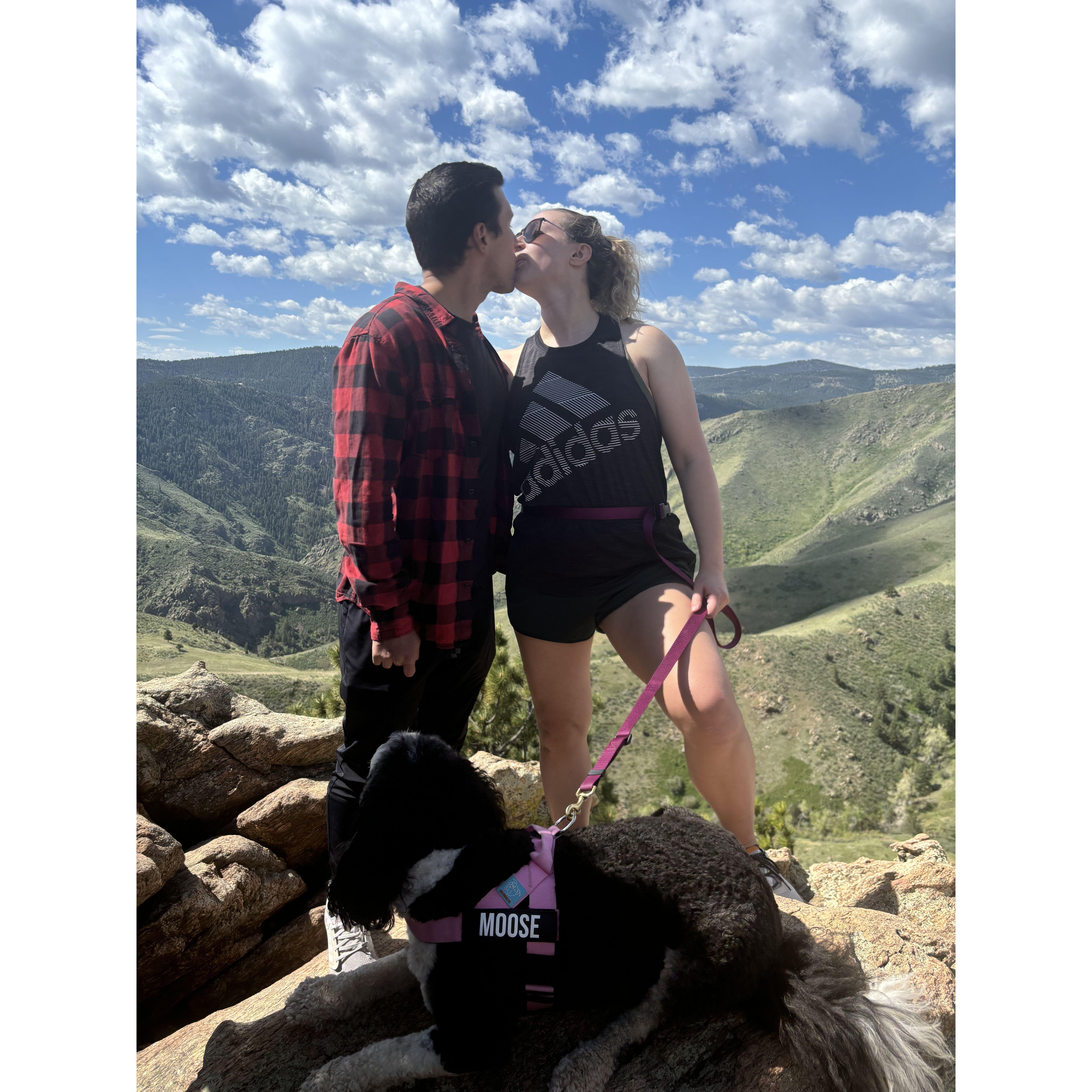 Leiya doing her patented kiss-on-the-cheek-jk-it's-a-lick move... but Jack moved his face and she licked his teeth. It was weird.