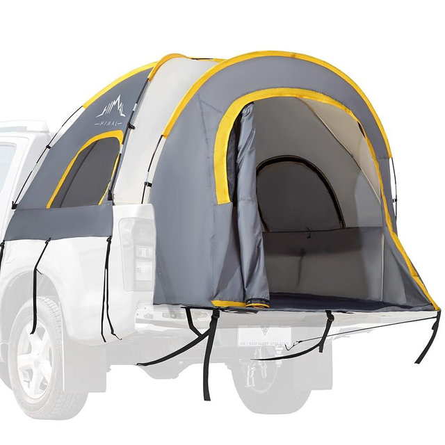 GoHimal Pickup Truck Tent, Waterproof PU2000mm Double Layer for 5.5-6.5 FT Truck Bed, Portable Truck Bed Tent for Camping
