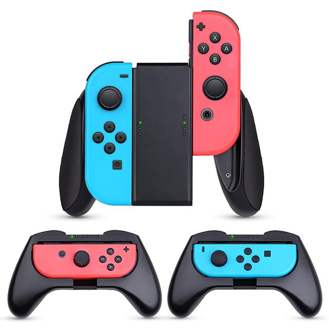 HEYSTOP Grip Compatible with Nintendo Switch Grip 3 Pack Wear Resistant Game Switch Controller Handle Case Kit for Nintendo Switch Joy Con, Black